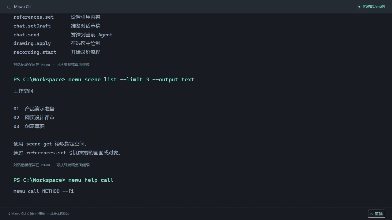 Command line preview